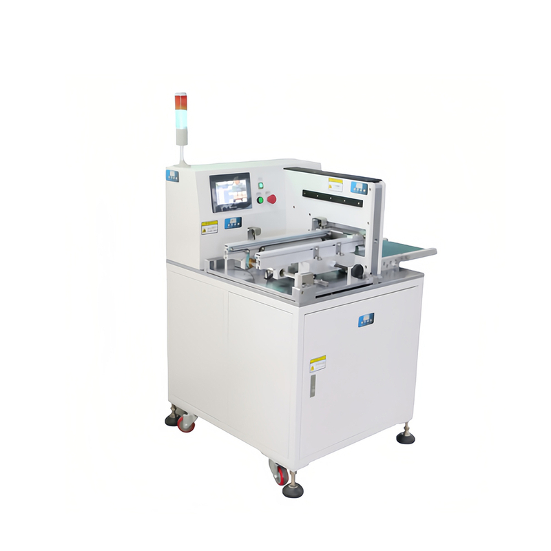 Front view of XONJE XJ-Z300 guillotine PCB cutter for stress-free inline board separation with microcomputer control system