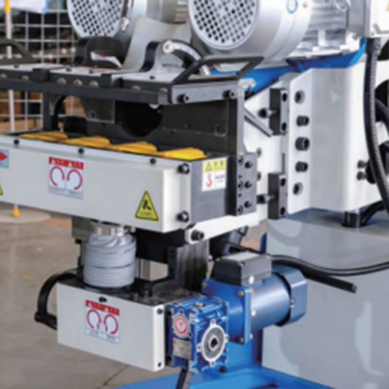 Adjustable bevel angle and automatic clamping plate of YX-80A double-sided beveling machine for stable operation