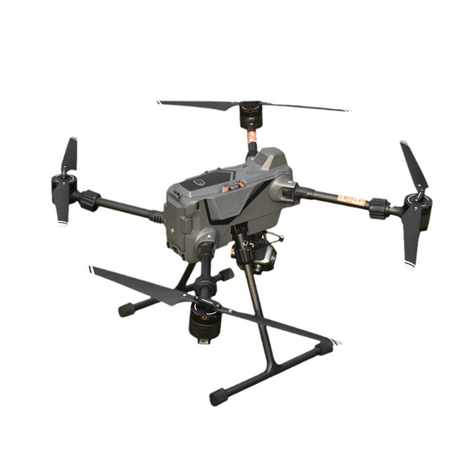 Front view of long endurance GPS drone with obstacle avoidance for industrial inspection missions