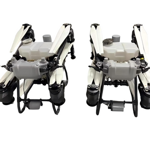 Agriculture drone spraying crops with precision atomized nozzles for effective protection