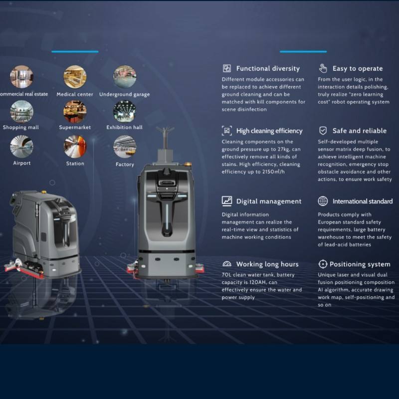 electric industrial cleaning machine for malls warehouses and airports