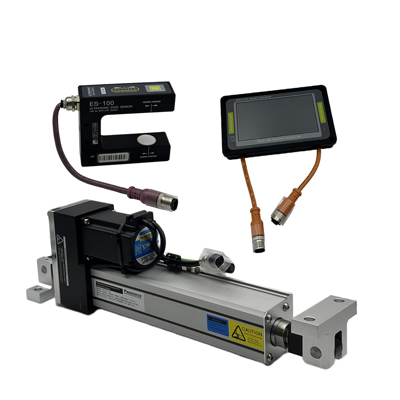 Servo EPC system with ultrasonic edge sensing for web guiding
