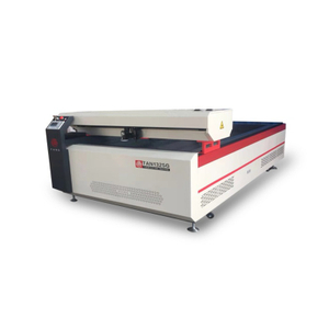 Front view of industrial laser engraving cutting machine with CCD visual system and Mitsubishi servo motor for high-precision engraving and cutting of metal, acrylic, and wood materials