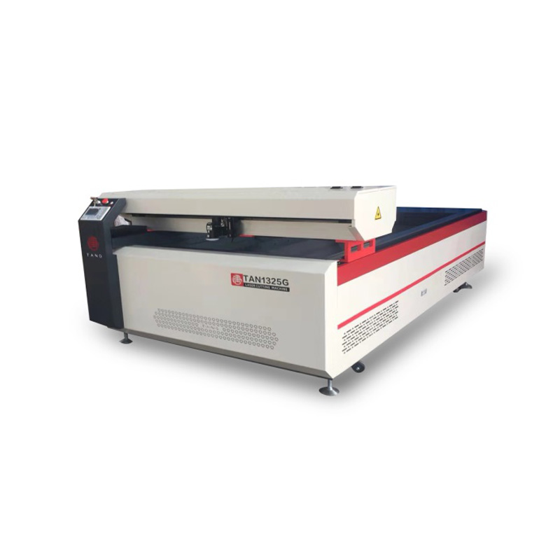 Front view of industrial laser engraving cutting machine with CCD visual system and Mitsubishi servo motor for high-precision engraving and cutting of metal, acrylic, and wood materials