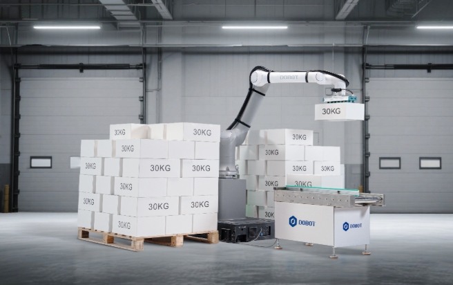 Domestic collaborative palletizing robot straight-line overtaking! Yuejiang CR 30H breaks double records for high load and high speed