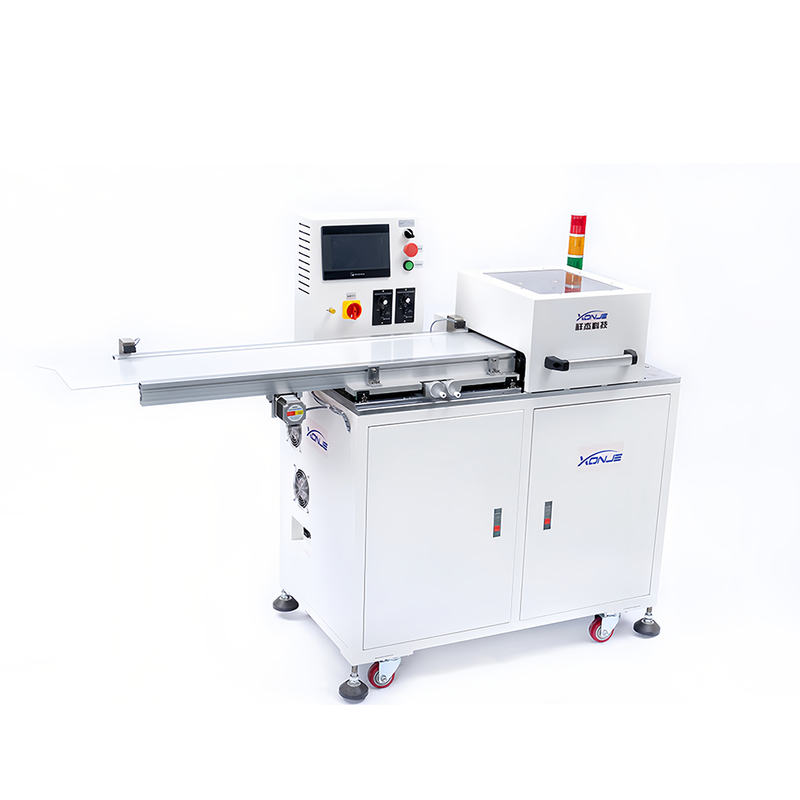 Front view of XONJE XJVC-5L-T automatic width adjustment PCB depaneling system with multi knife configuration