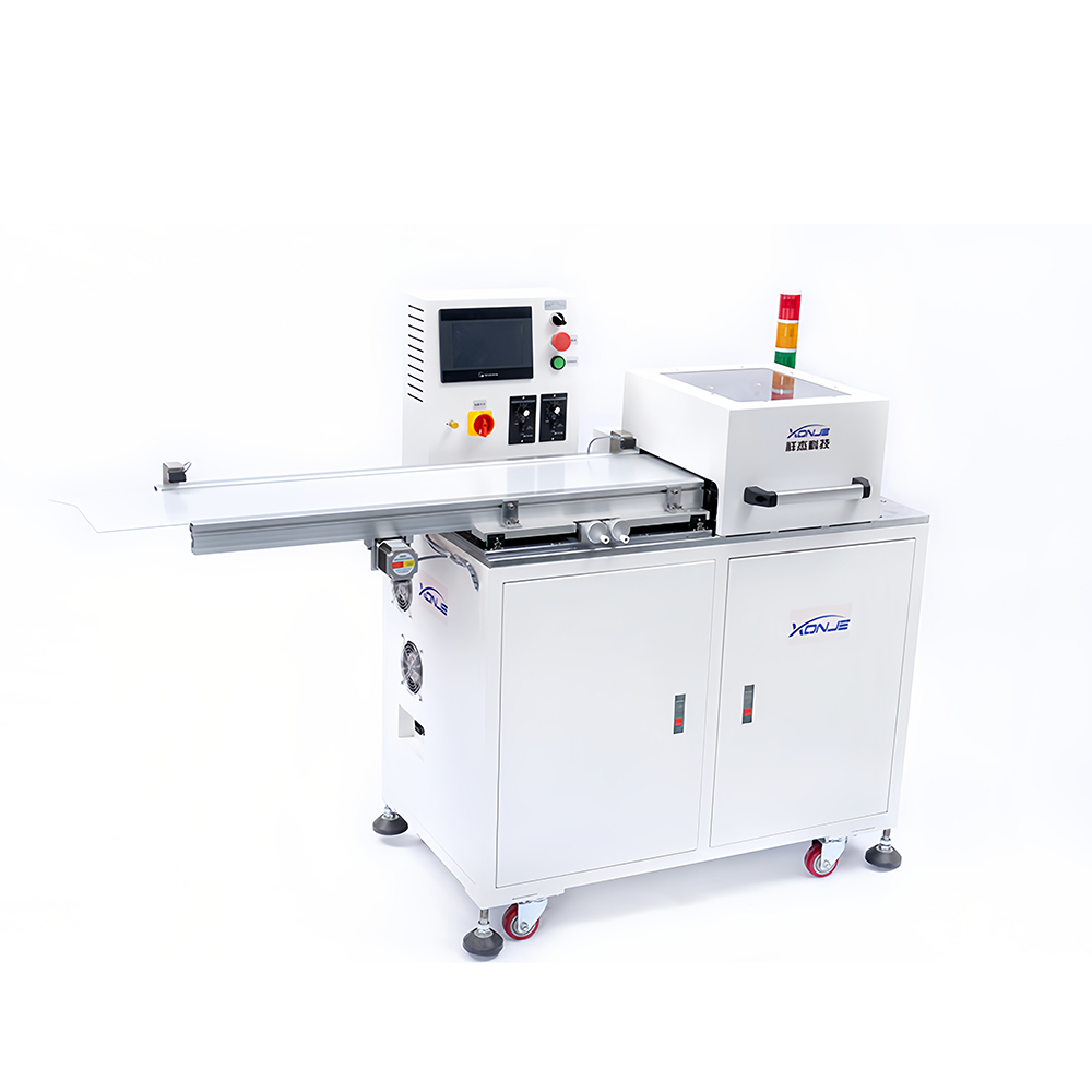 Front view of XONJE XJVC-5L-T automatic width adjustment PCB depaneling system with multi knife configuration