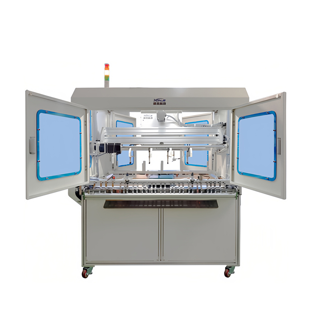 Front view of XONJE XJVC-6L LED lens folding machine with automatic manipulator and folding-type cutting design