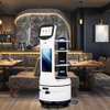 Restaurant serving robot delivering multiple dishes with obstacle avoidance and voice interaction