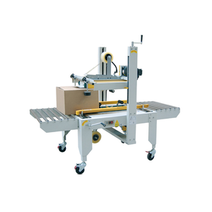 Automatic carton top sealing machine with lid folding and dual belt drive for packaging lines