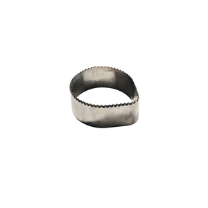 Front view of circular serrated stainless blade for food sealing machine