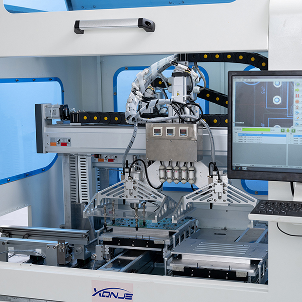 Dual platform PCB depaneling machine for high-speed online cutting with visual Mark point correction and auto spindle change