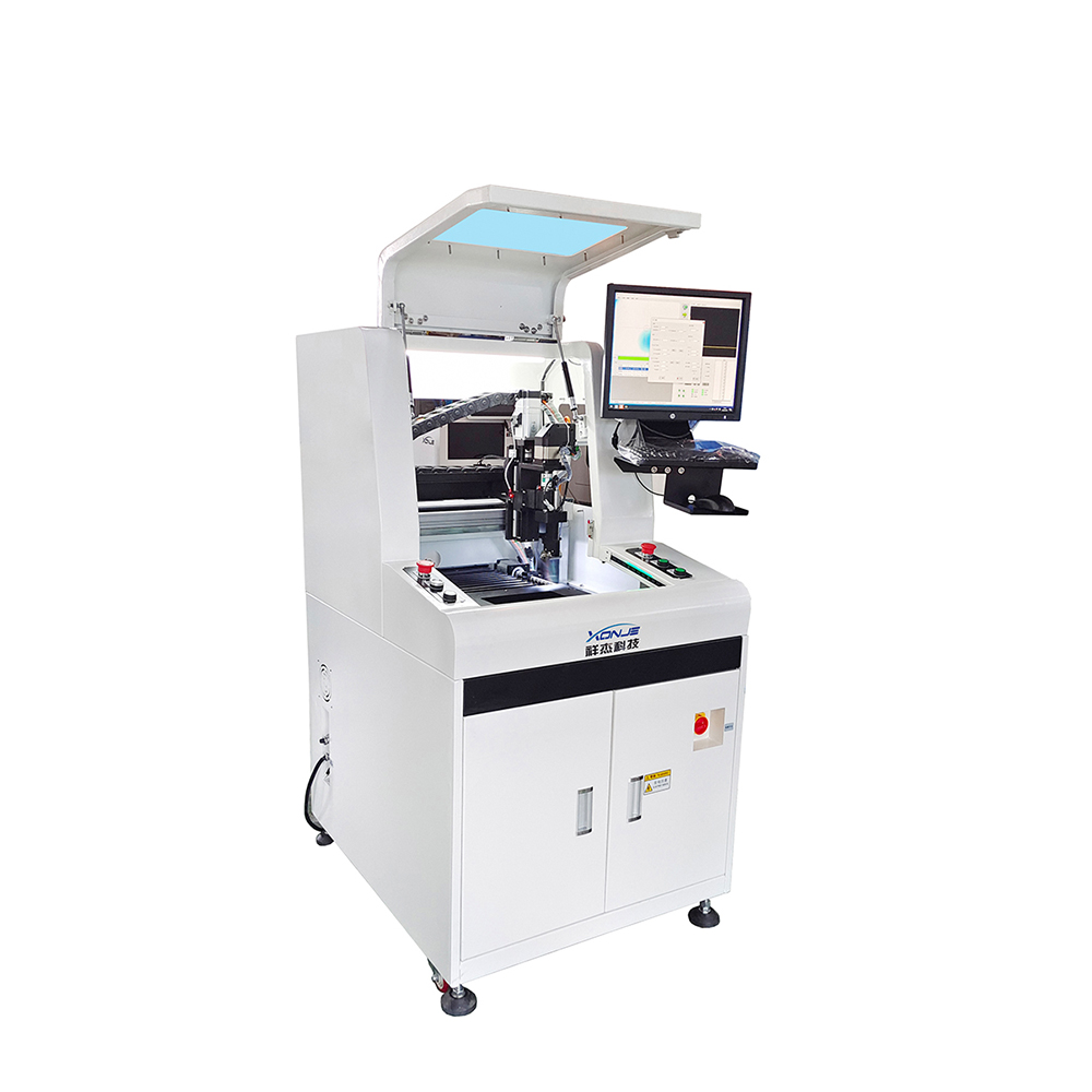 Front view of XONJE XJ-J500 single station saw blade PCB cutting machine with visual alignment system