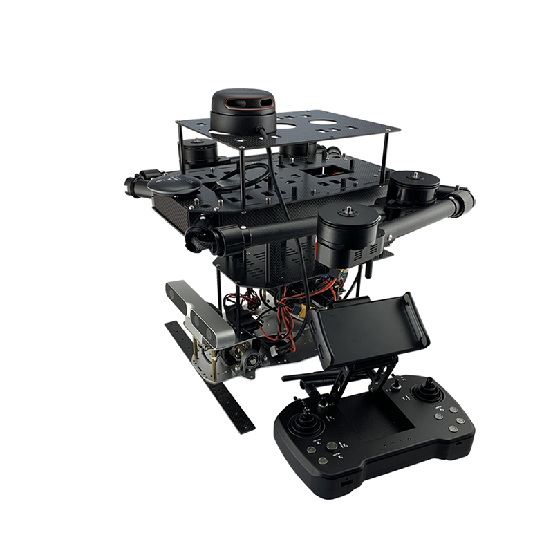 Front view of H4 870mm patrol drone quadcopter for rescue and security missions