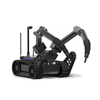 Front view of intelligent security patrol robot with dual arms and 360-degree vision system for inspection tasks