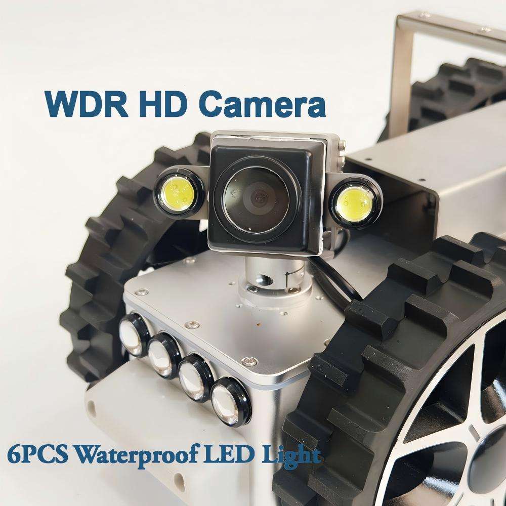 Sewer crawler camera robot with HD pan-tilt lens for underground inspection