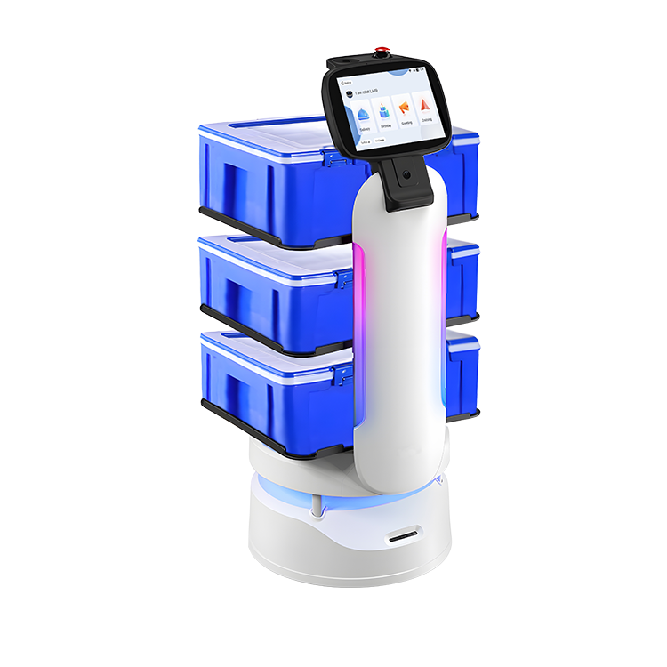 Autonomous delivery robot with touch screen and smart navigation