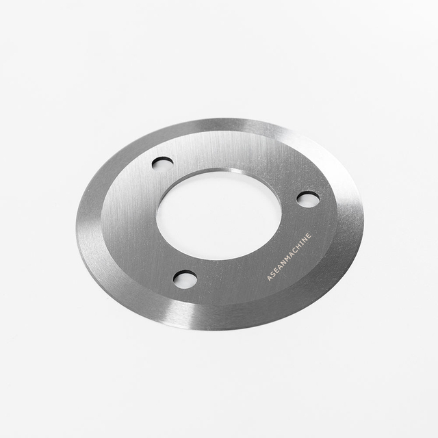 Front view of ASEANMACHINE circular blade with three holes for precise and stable industrial cutting