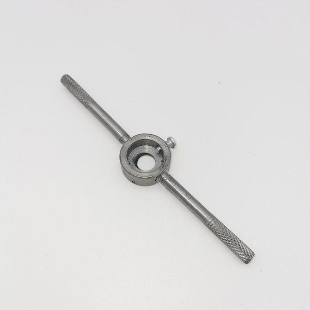 Threaded circular die stock handle made from high-strength steel designed for precision threading and durable workshop use