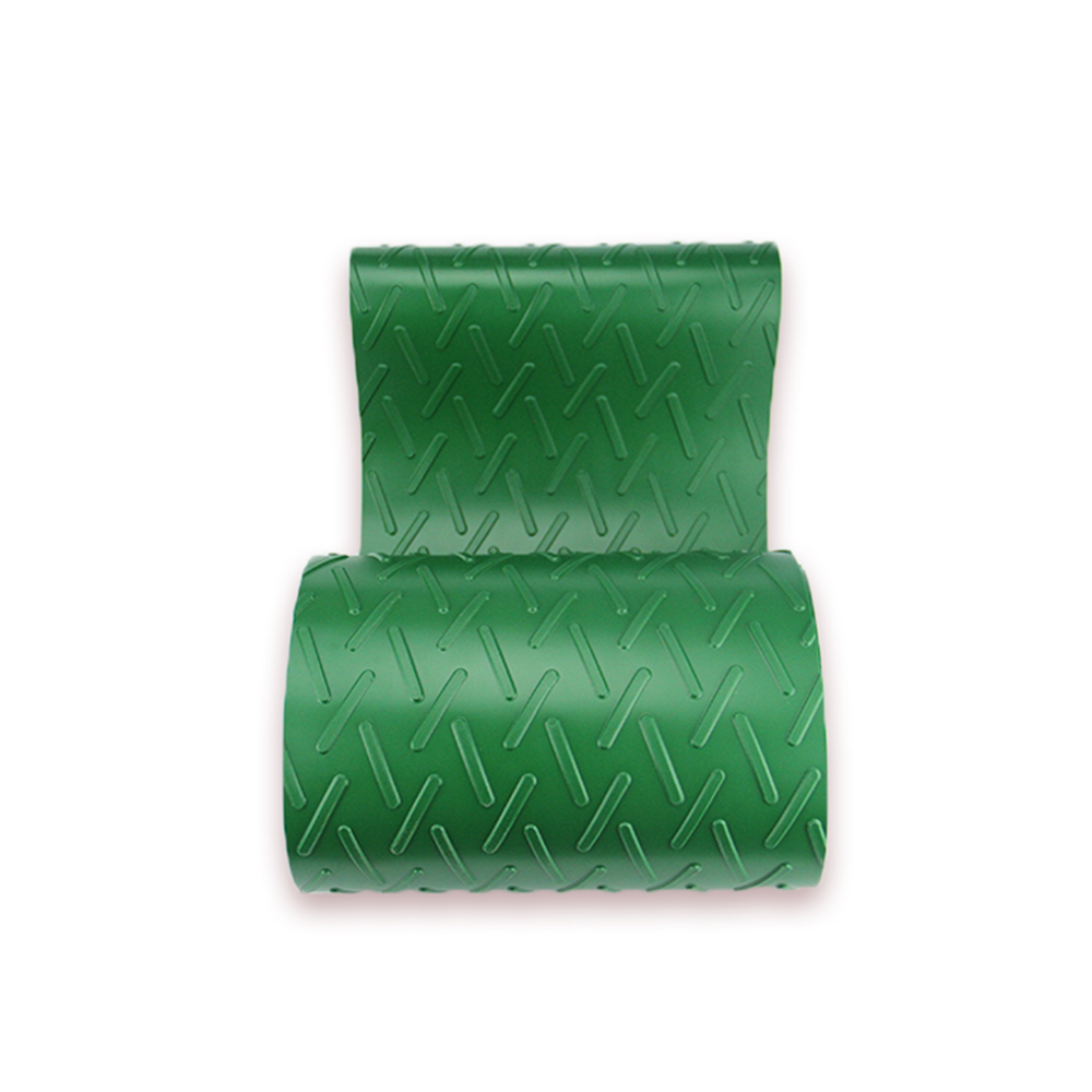 Green herringbone belt