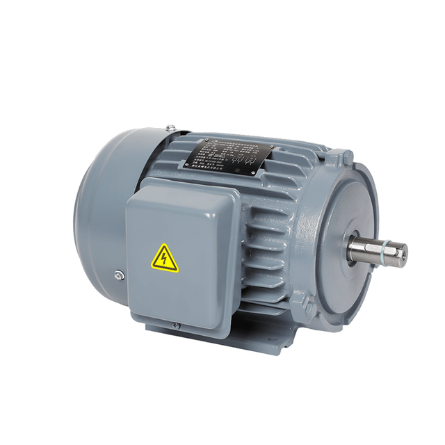 Front view of ZF iron casting single phase double capacitor motor with horizontal base for compressors and small machinery