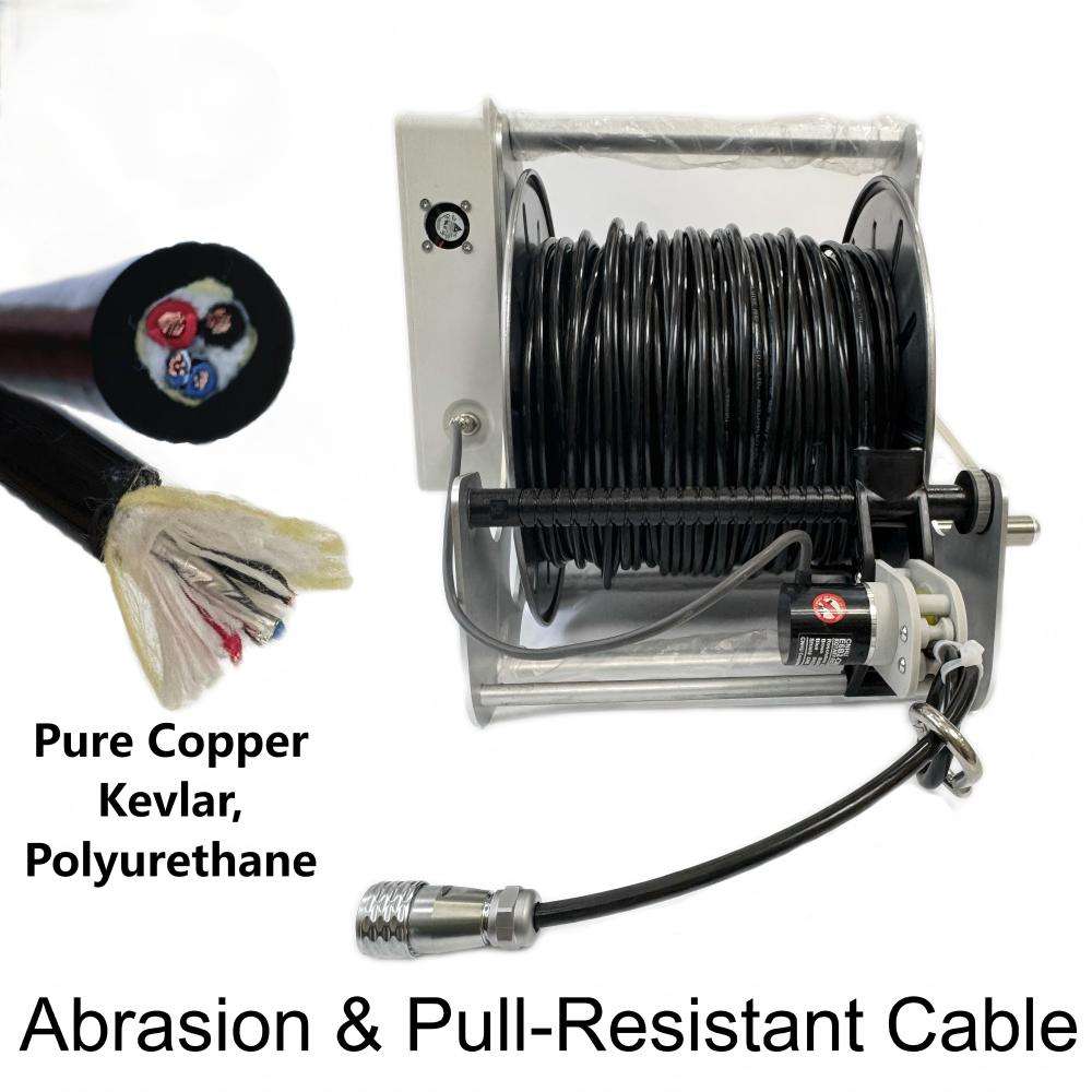 Industrial pipeline inspection system with long-range cable and tablet control