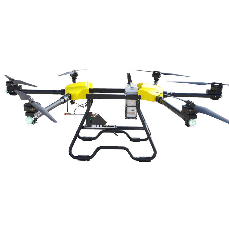 Window cleaning drone removing dust from tall building glass facade