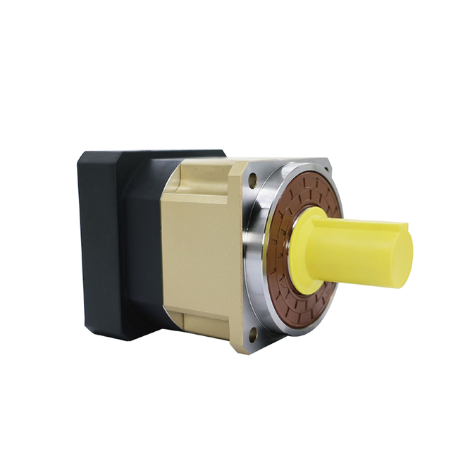 AB Series planetary gear reducer front view for servo motor and CNC automation machinery.