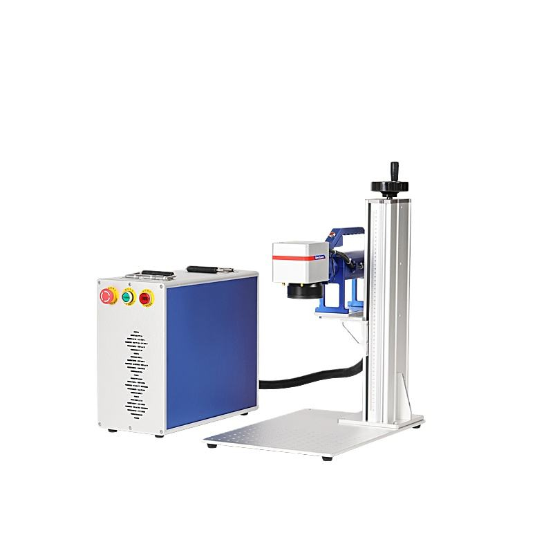 Air-cooled fiber laser marking machine with 0.01mm precision for home and workshop metal engraving