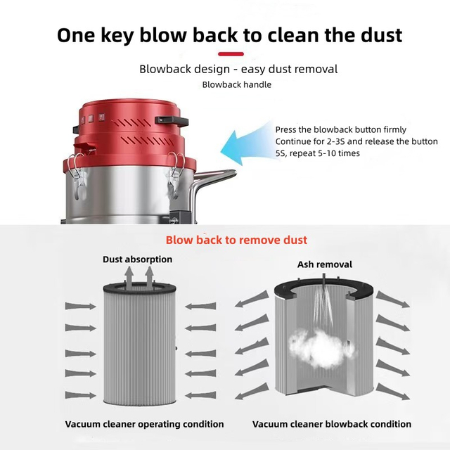 4800W industrial vacuum robot with 100l stainless steel tank