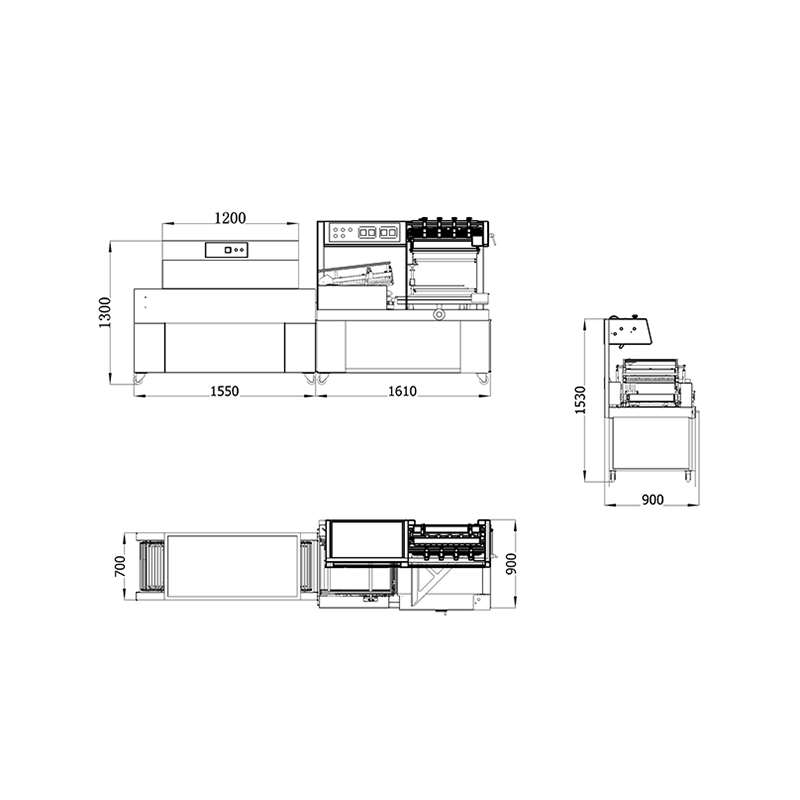 Shrink packer machine for bottles boxes and cosmetic products