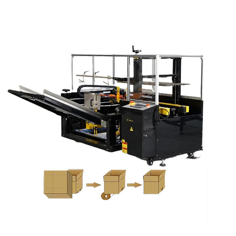 Automatic carton erecting machine for forming, folding and sealing boxes on packaging lines, suitable for logistics and e-commerce use