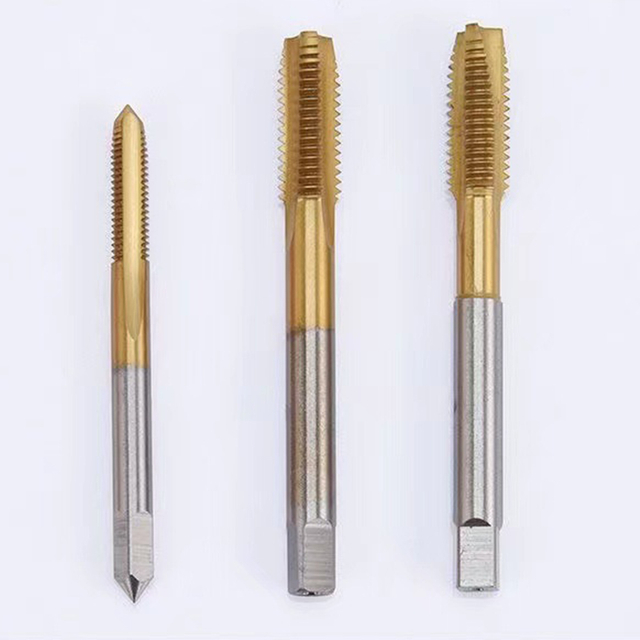 M2A cobalt titanium-coated tap drill featuring full grinding technology for precise threading and high hardness performance