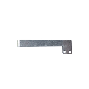 Front view of tool steel serrated blade for sticky food cutting in processing machinery