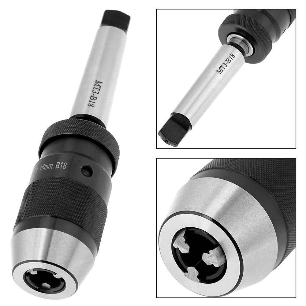 Morse Taper #3 Shank Adapter MT3-B18 JT6 with 1-16mm B18 JT6 JT3 Self-Tightening Drill Chuck