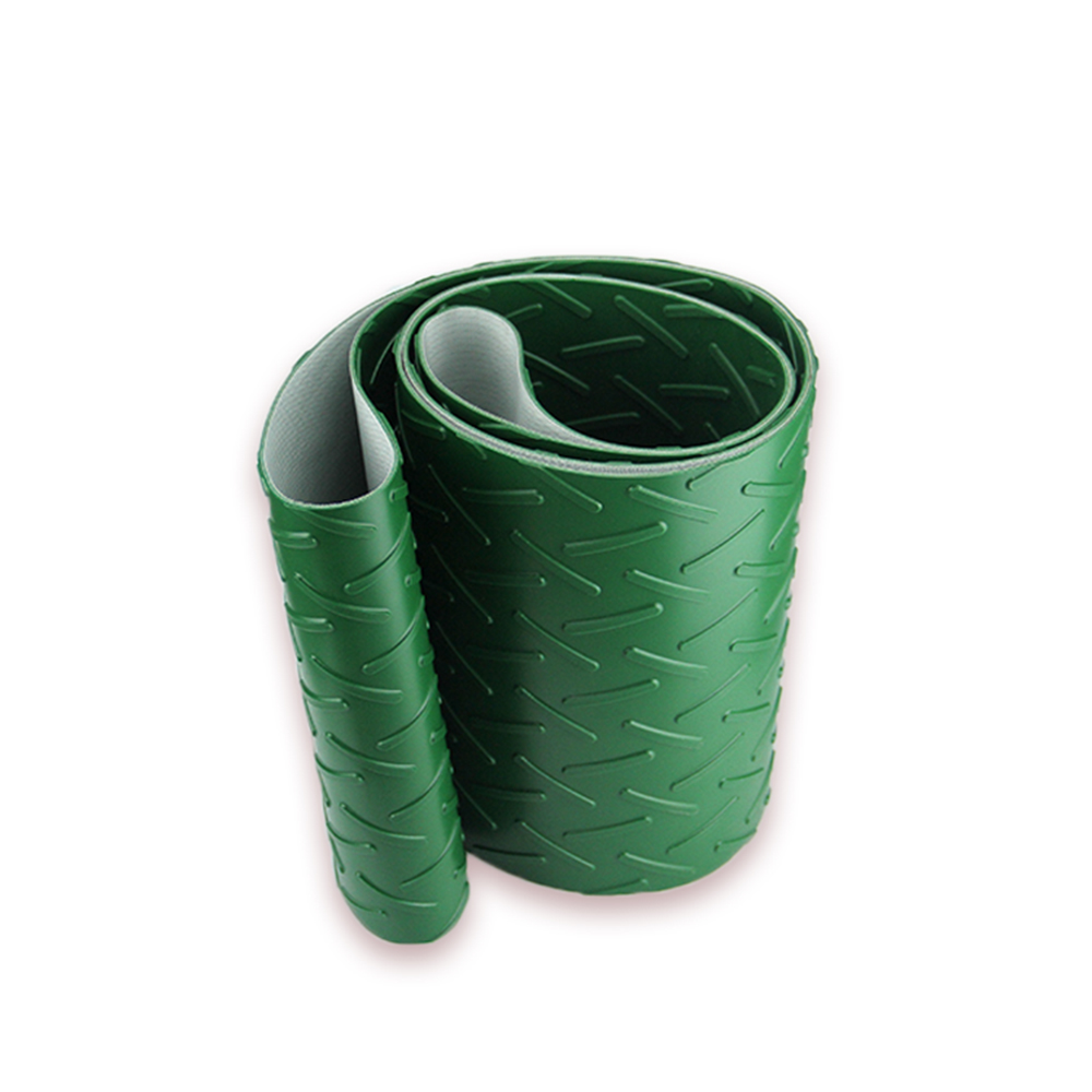 Green herringbone belt