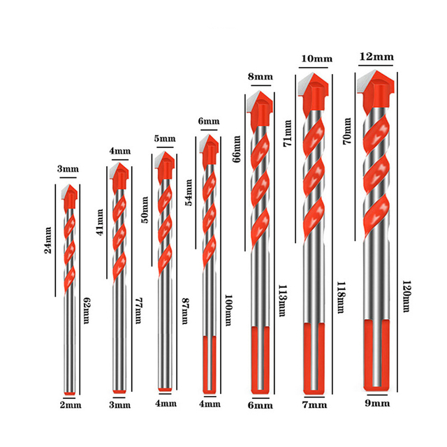 carbide ceramic triangle drill bit for tiles and concrete