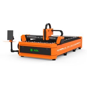 Front view of XQL-3015F 2kW CNC fiber laser cutting machine with automatic focusing head and integrated compact design for industrial metal cutting