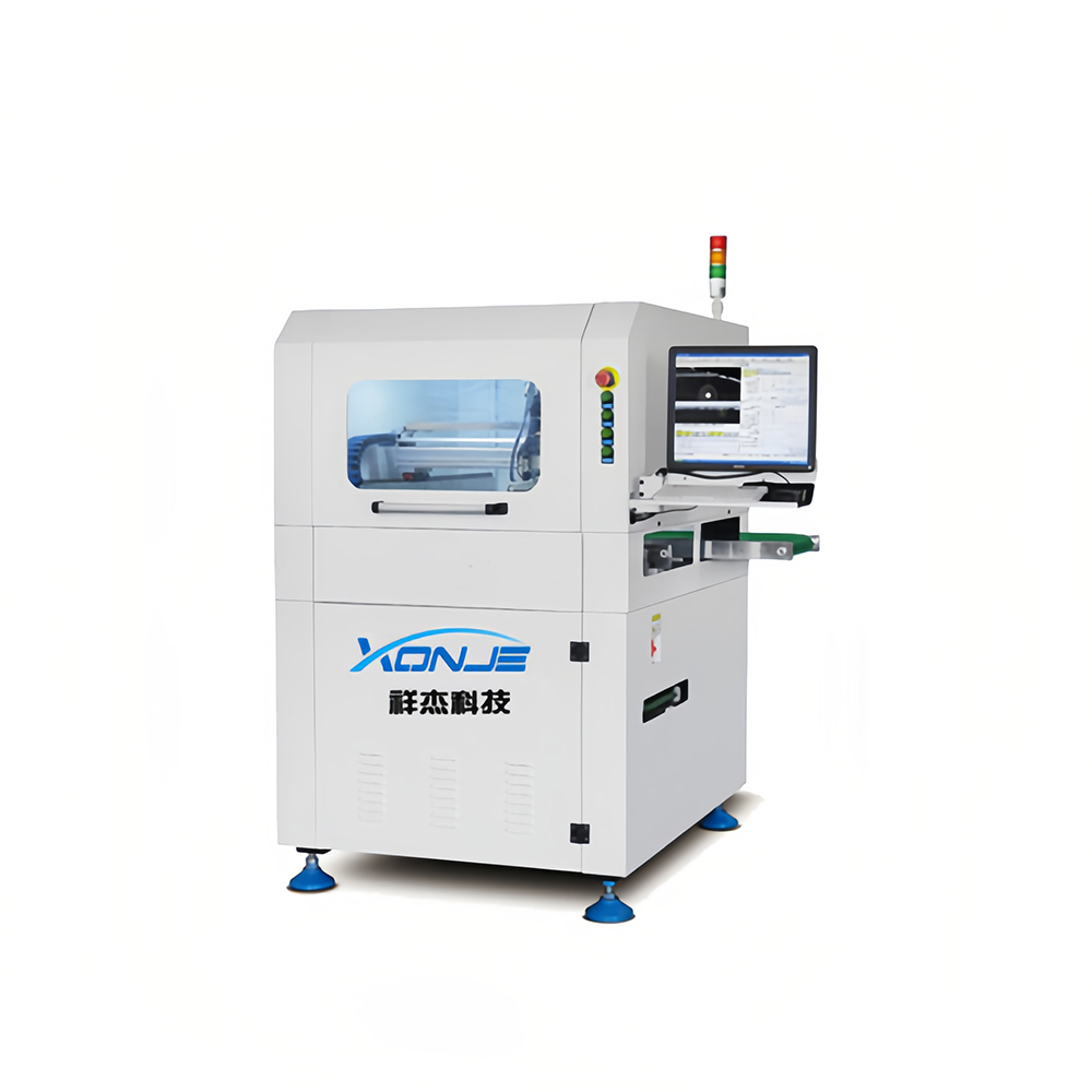 Front view of XONJE XJ-Z750 non-metal PCB cutting machine with automatic inline operation and low-stress depaneling design
