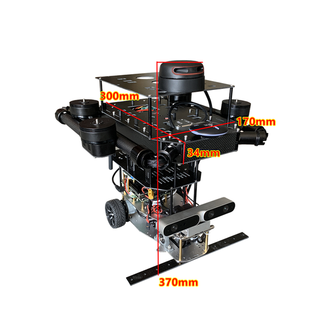 Front view of H4 870mm patrol drone quadcopter for rescue and security missions