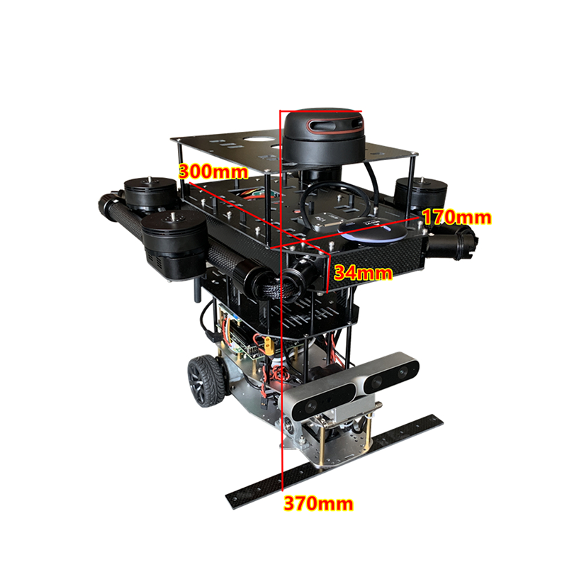 Portable 870mm security quadcopter drone with LED lights and camera system