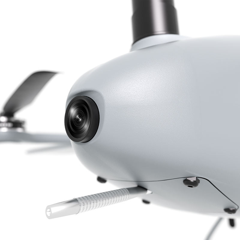 Fixed-wing UAV flying over construction site for mapping and inspection tasks