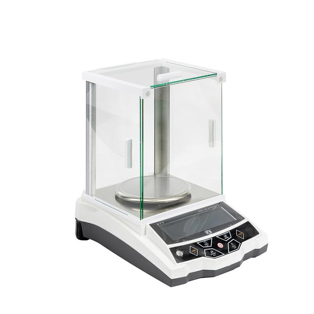 High precision laboratory balance with stainless steel platform and external calibration for accurate measurement
