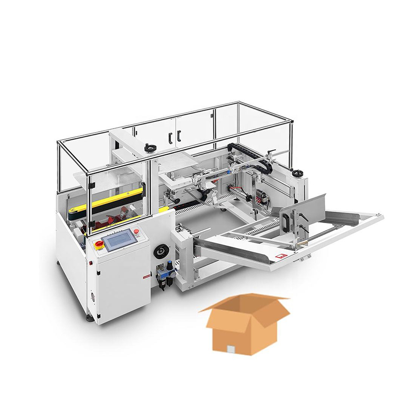 automatic carton box opening and sealing machine for packaging lines