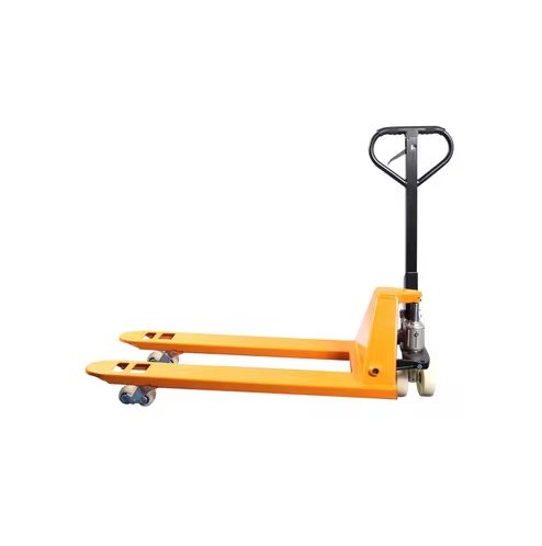 Manual hand pallet truck with adjustable forks for warehouse logistics