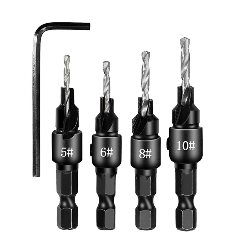 Hexagonal Shank Woodworking Countersunk Twist Drill Bit