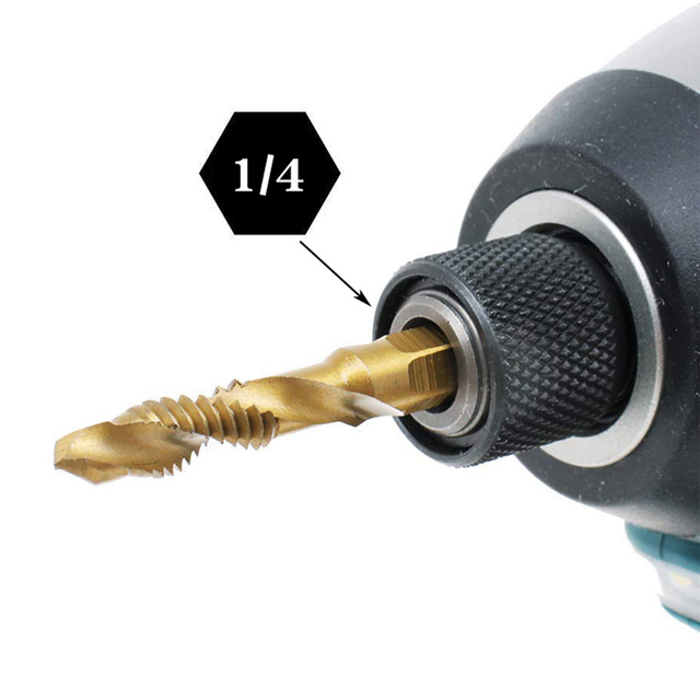 HSS spiral tap drill bit for metal threading