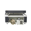 Industrial CO2 laser cutting machine showing full worktable and control panel for accurate sheet cutting and engraving applications