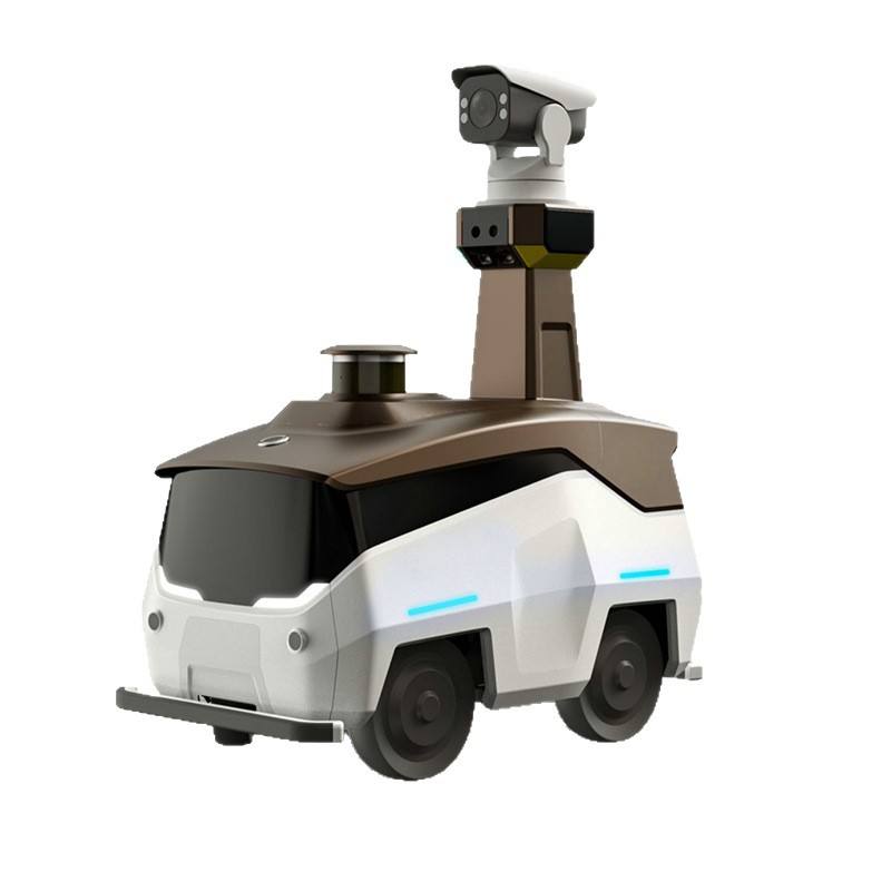 Smart patrol robot performing autonomous inspection outdoors with facial recognition and voice control