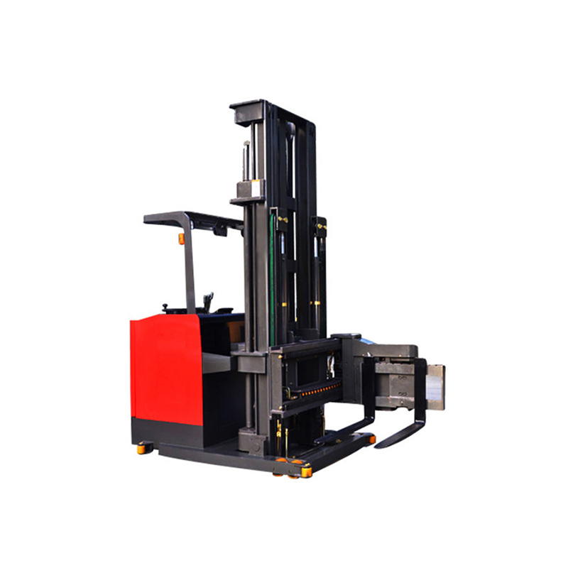 3 way electric forklift with 1.5 ton capacity for narrow aisle warehouse lifting and stacking